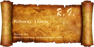 Rohony Ilona névjegykártya