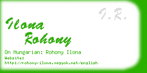 ilona rohony business card
